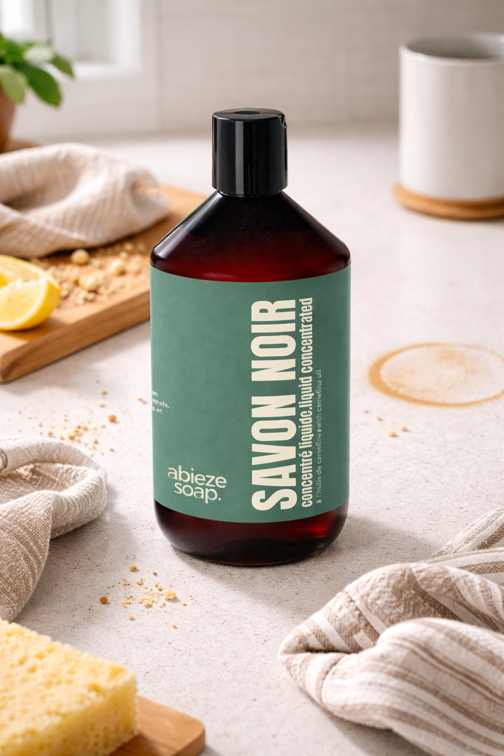 Nettoyer les comptoirs et les surfaces avec le savon noir